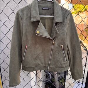 Buffalo David Bitton Women's Olive Leather Jacket